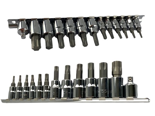 14PC 1/4” and 3/8” Dr Torx Bit Set Socket Mechanic Auto Tools