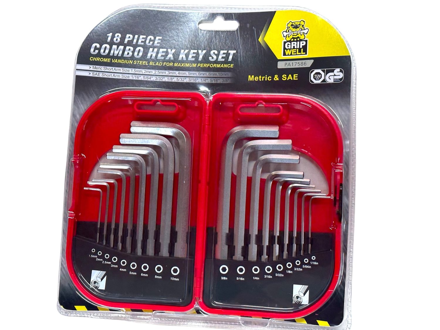 18PC Hex Set Allen Keys Metric and SAE