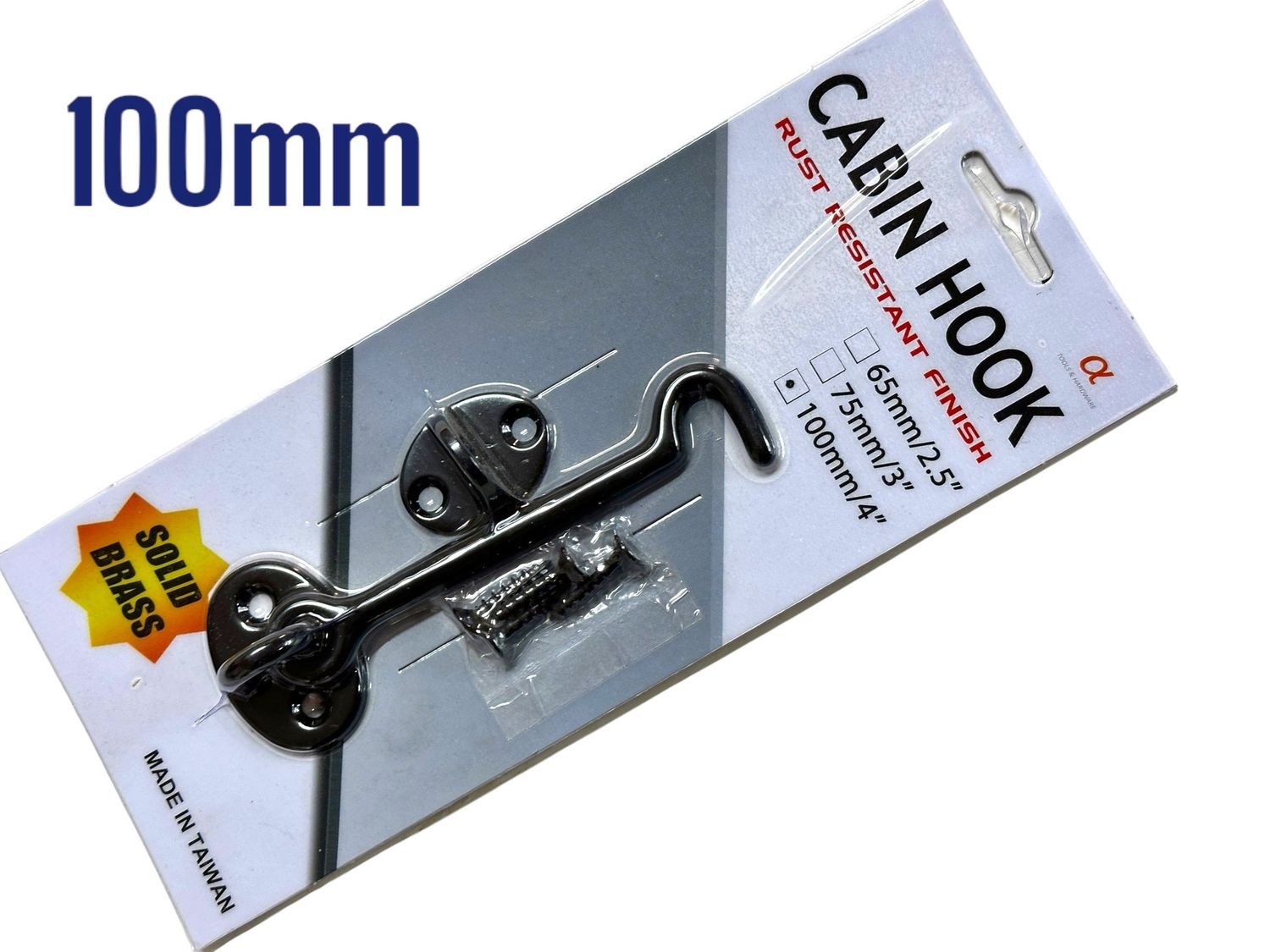 100mm Black Cabin Hook