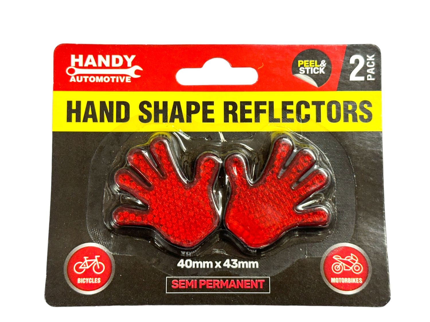 2 Pc Hand Red Reflectors
