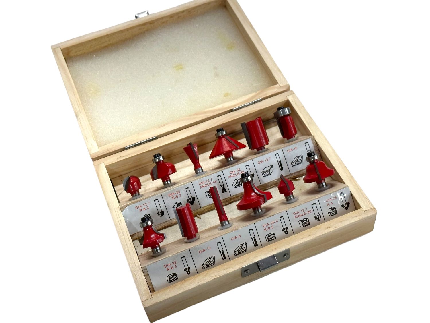 12 Piece Router Bit Set 6mm Shank