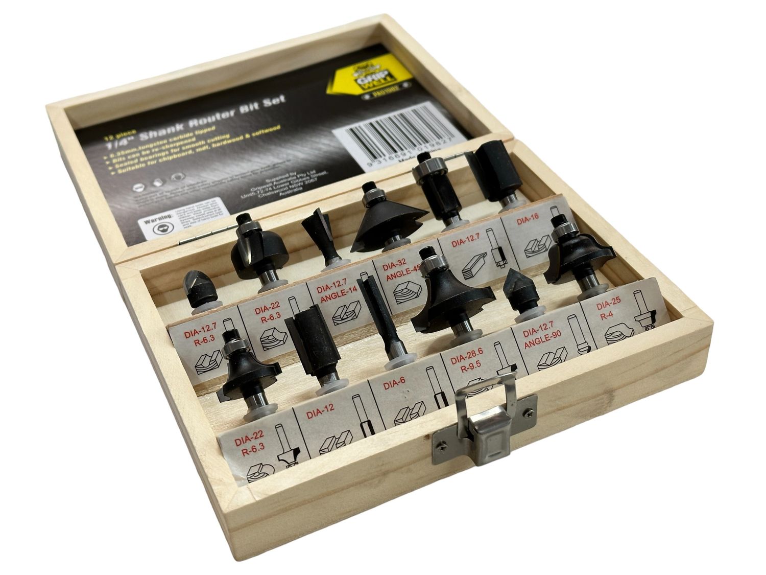 12PC Routers 1/4" Shank