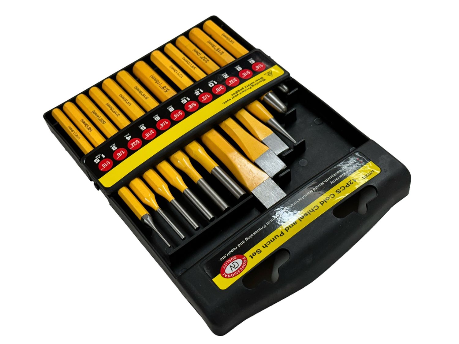 12Pc Pin Punch and Chisel Set