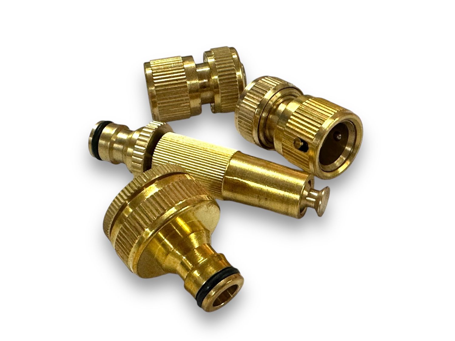 4 Pc Brass Hose Connector Set