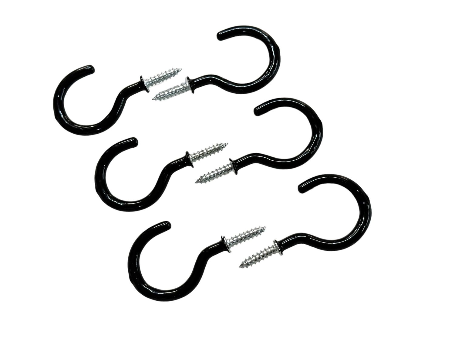 50mm Black PVC Coated Cup Hooks