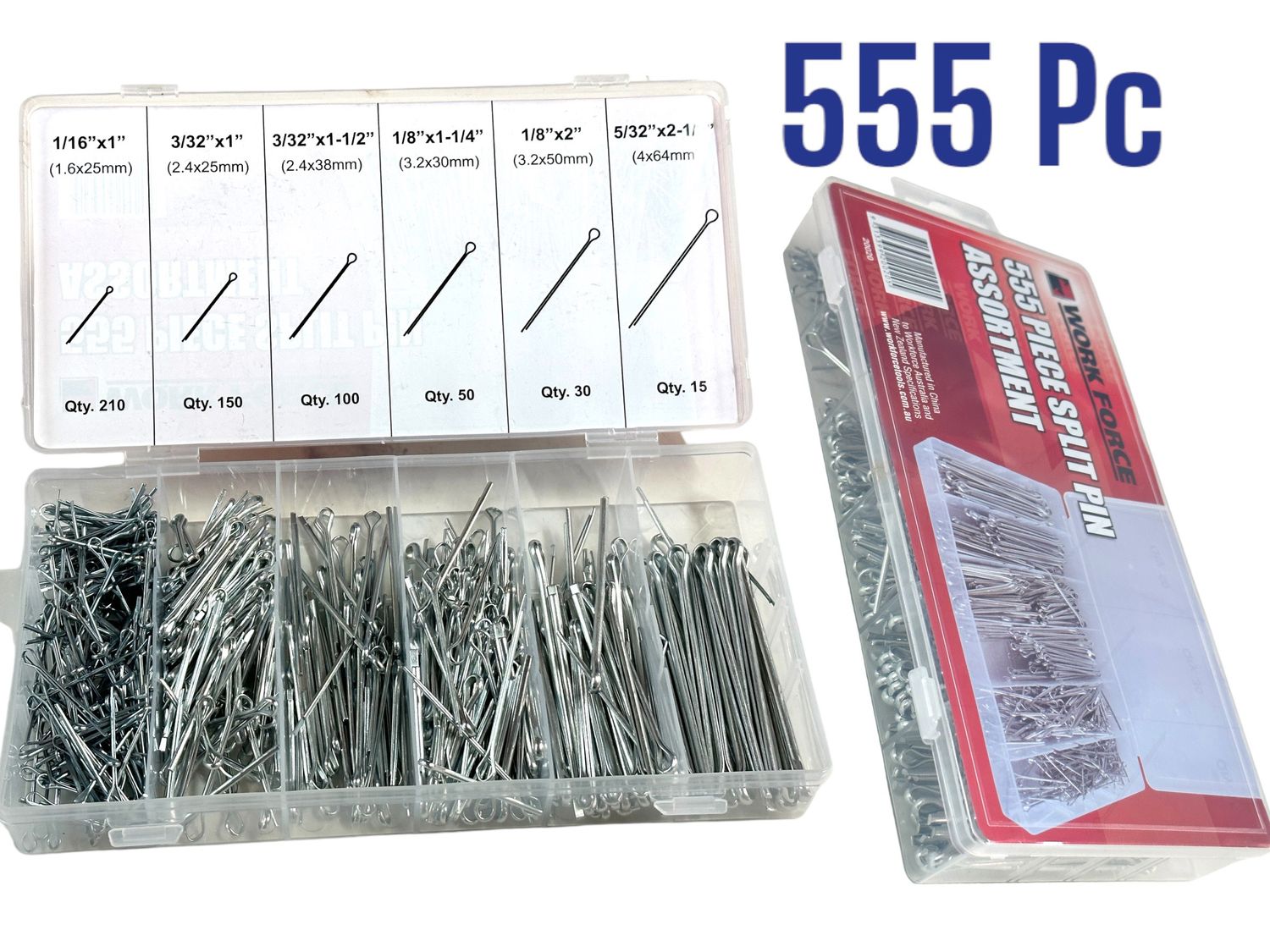 555 Piece Split Pin Assortment
