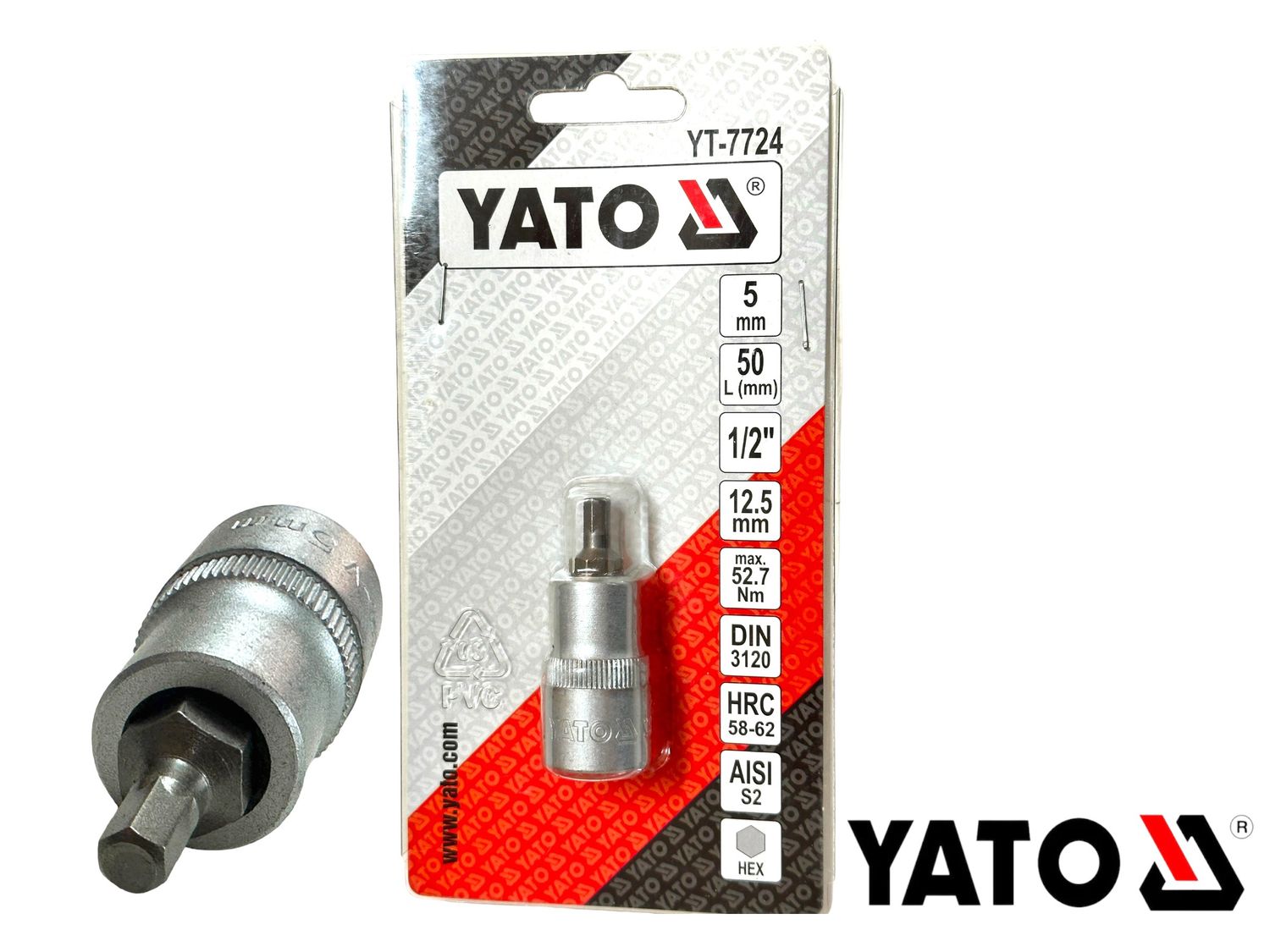 5mm Hex Socket 1/2" Dr YATO 50MM