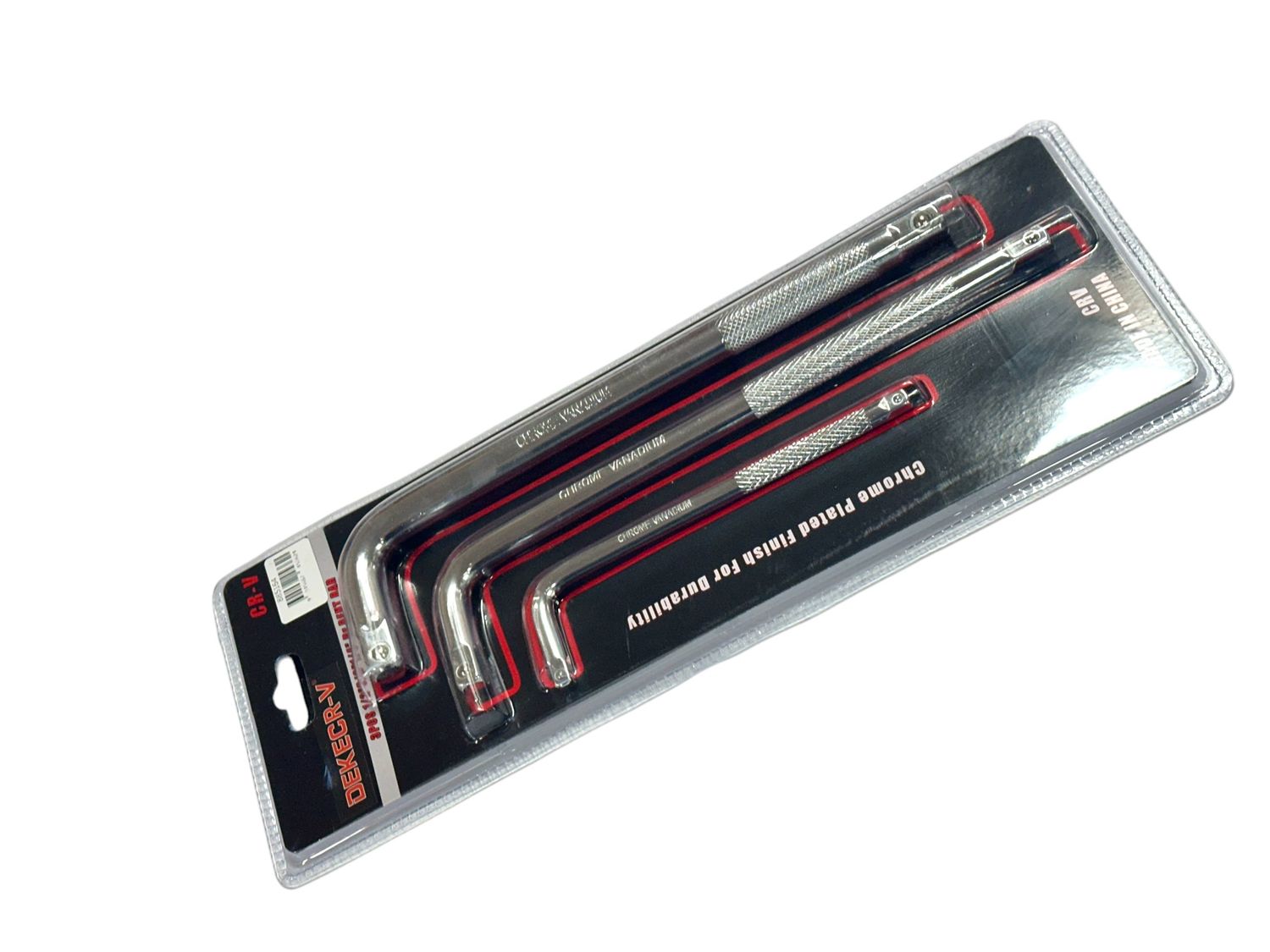 3Pc Socket Bar Set 1/4”, 3/8”, 1/2”