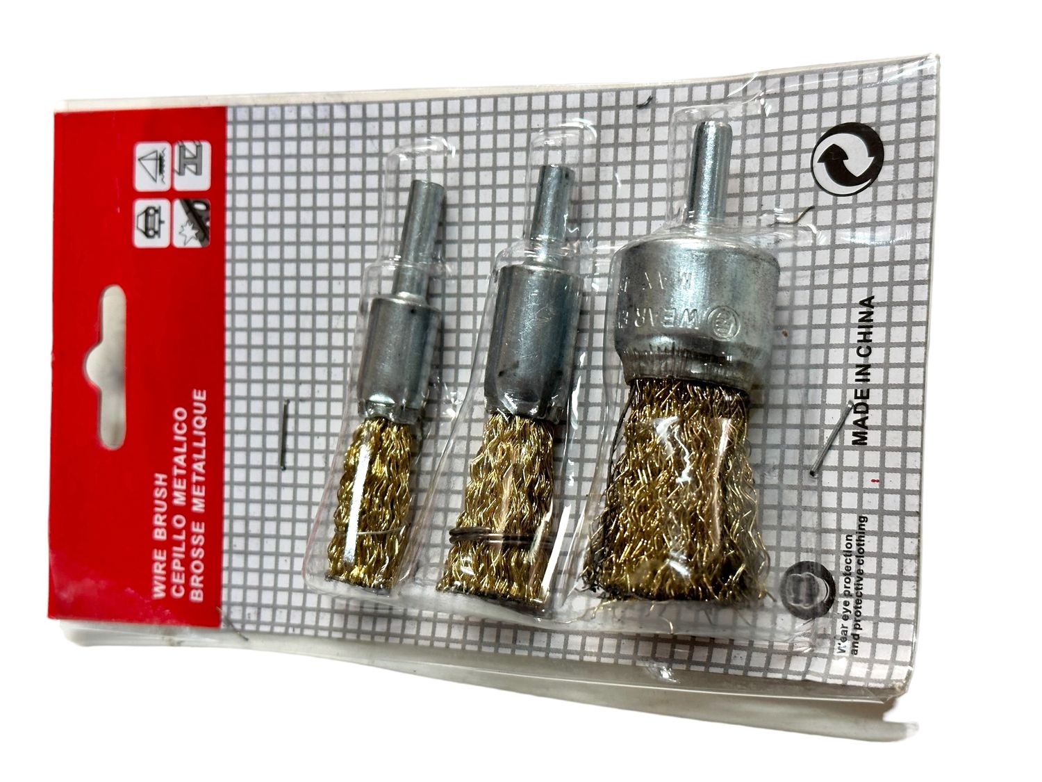 3PC Wire Brush on Stem