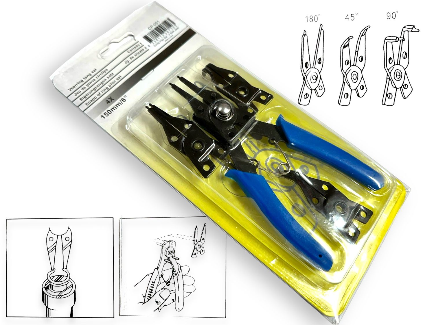 4 Head Circlip Pliers 150mm (6")