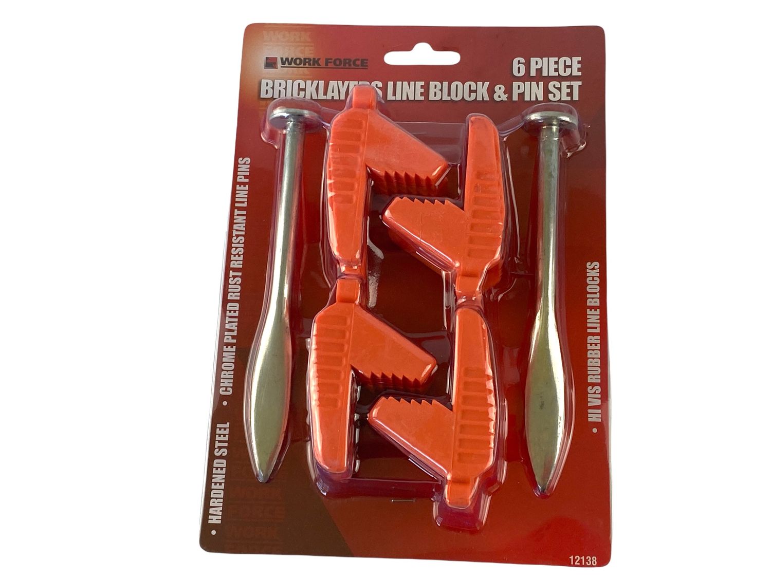 6 Piece Brick Layers Line Block and Pin Set