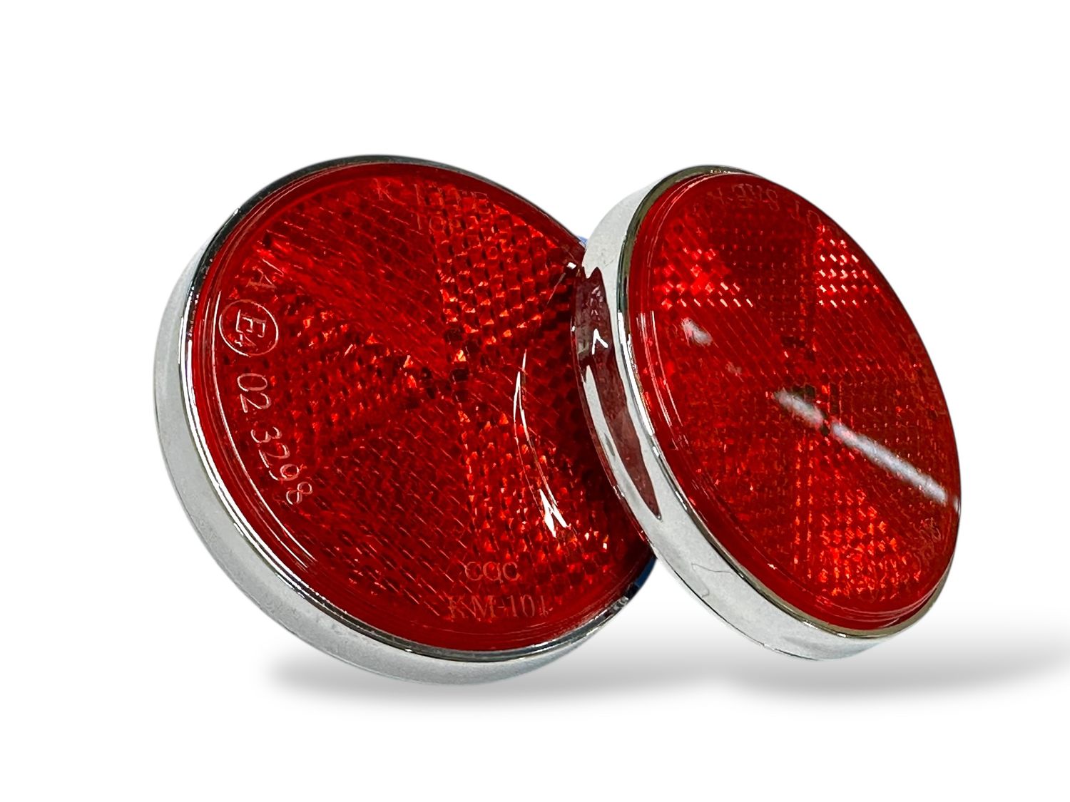 60mm Red Reflectors Chrome Rim
