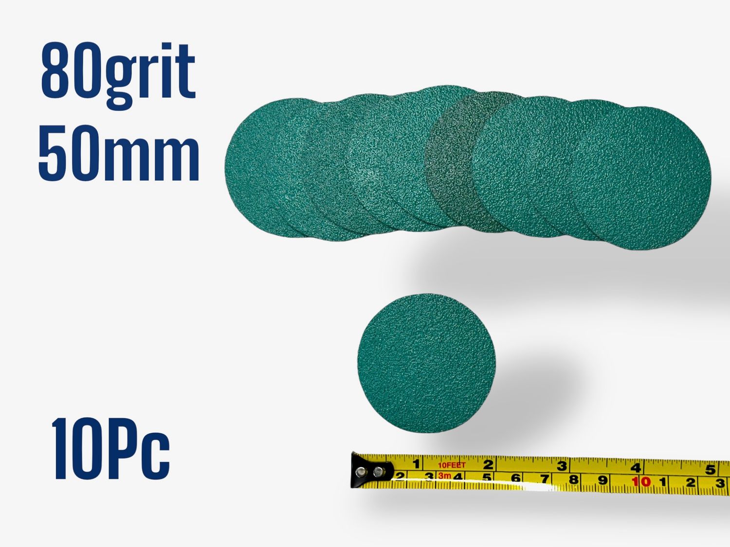 80grit 50mm Sanding Disks 10Pc