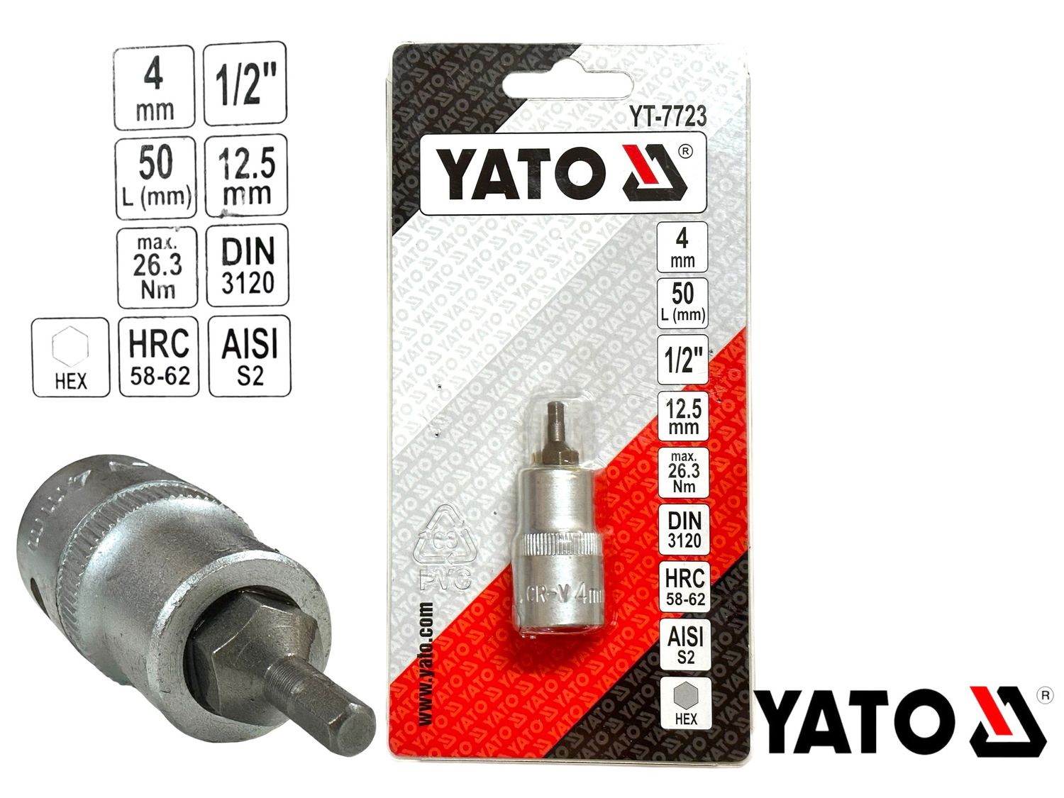 4mm 1/2” Dr Hex Socket