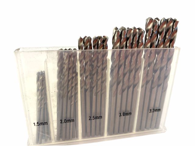 50 Piece Drill Bit Set 1.5mm, 2mm, 2.5mm, 3mm, 3.2mm