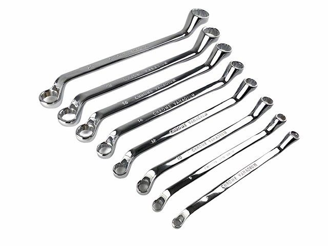 8 Piece Double Ended Ring Spanners offset