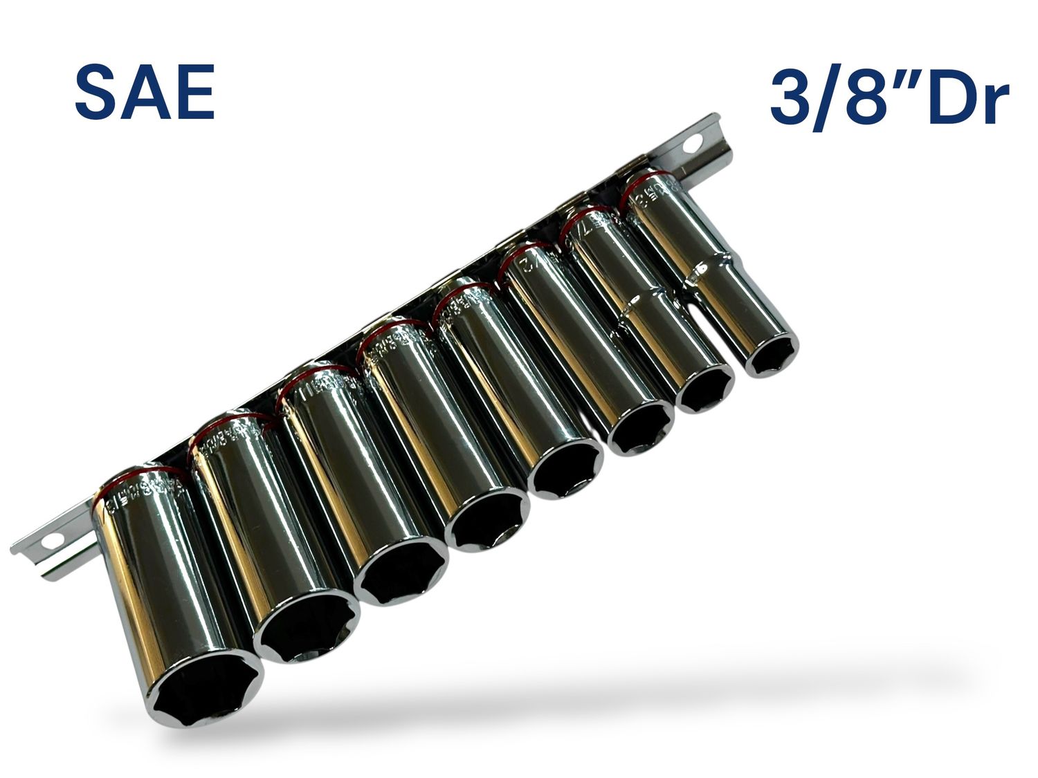 8Pc Deep Socket Set 3/8" Dr SAE