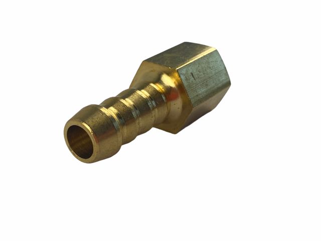 Air Hose Fitting Brass 1/4" BSP F x 3/8" Barb