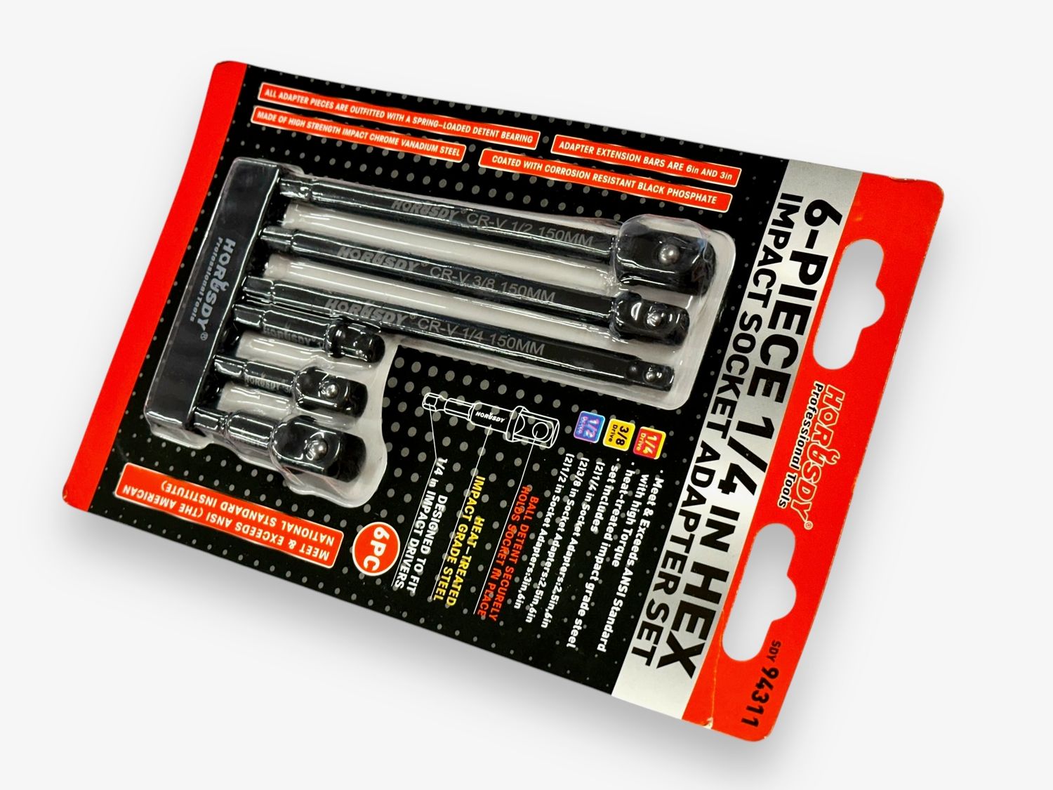 6Pc Drill Socket Extension Bar Set