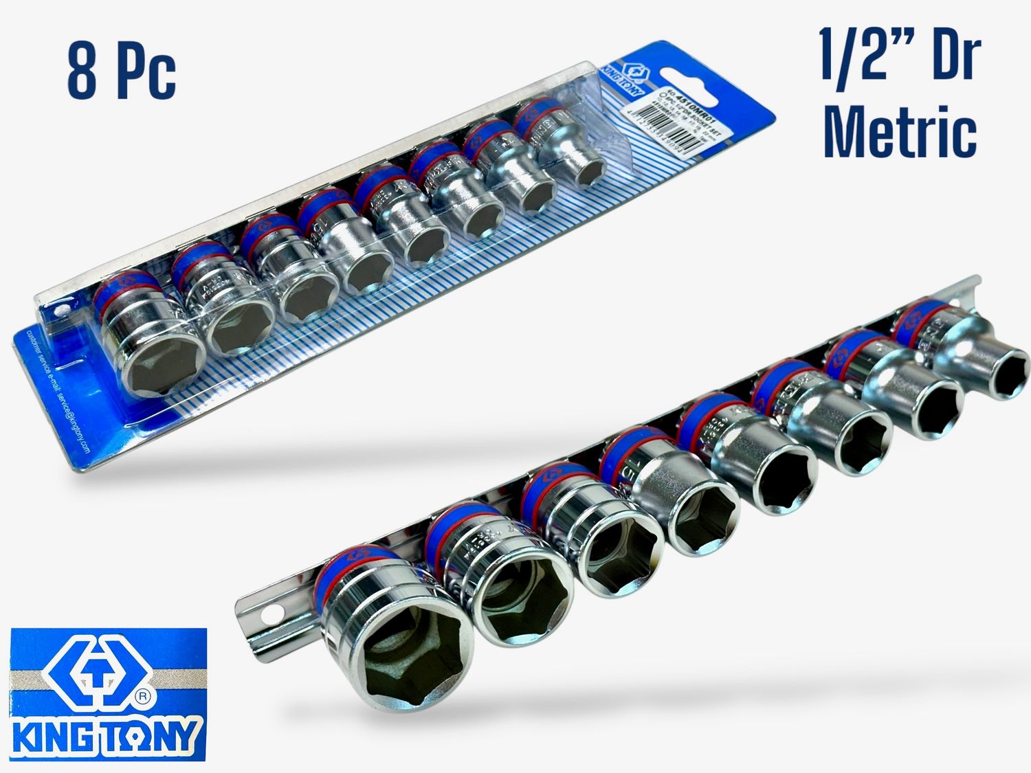 8Pc 1/2" Dr 6Pt Metric Sockets