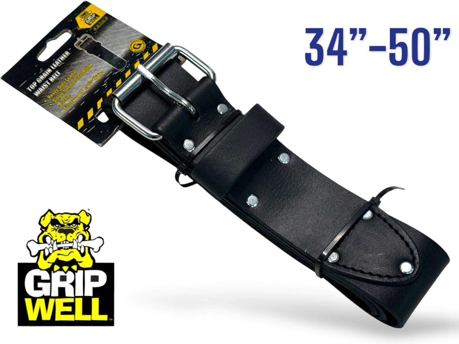 Leather belt 34"-50"