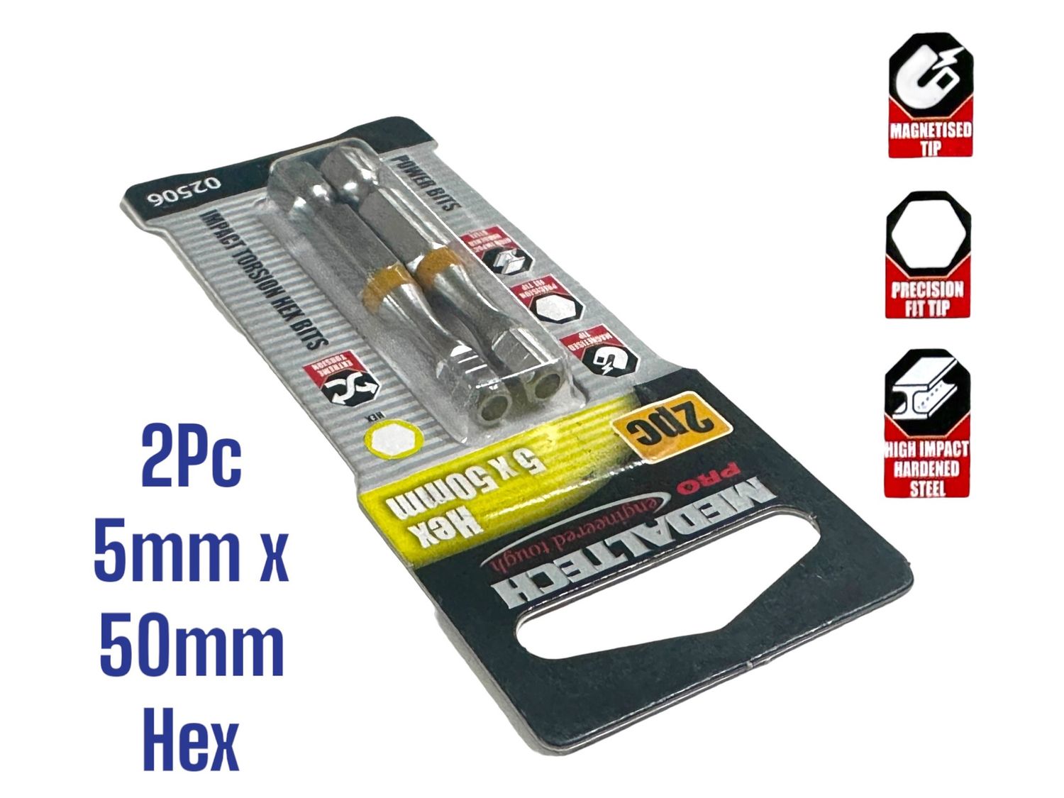 Hex Power bits 2 Piece 5mm x 50mm