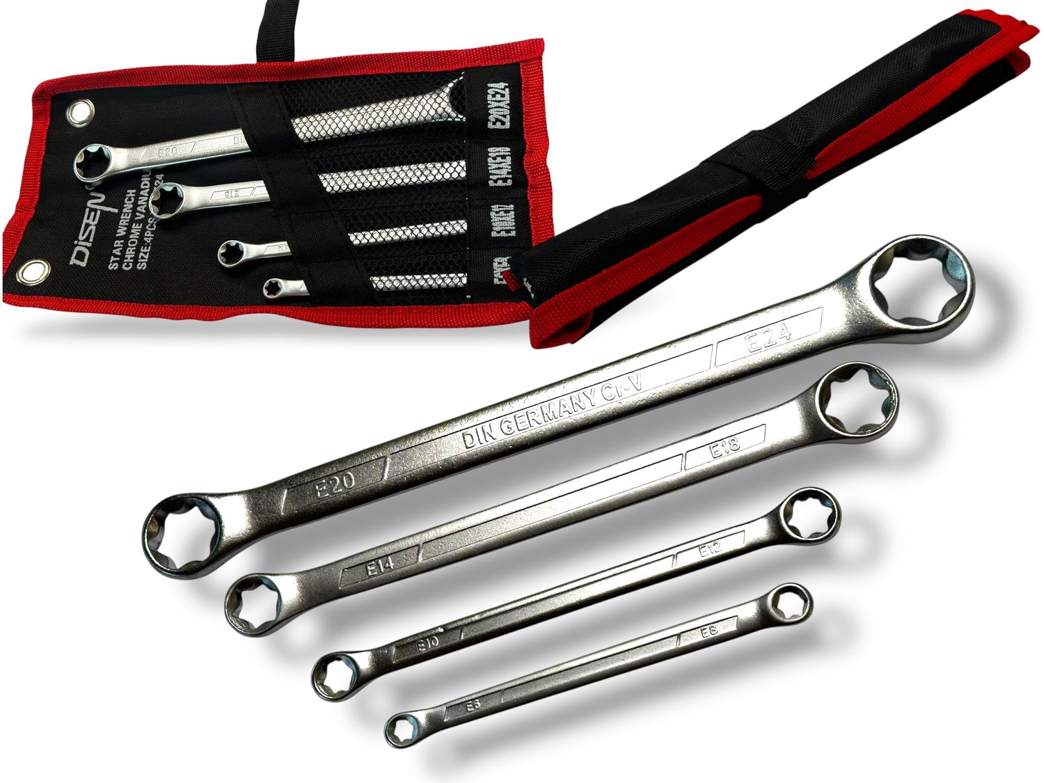 RING SPANNER SET 4PC STAR METRIC