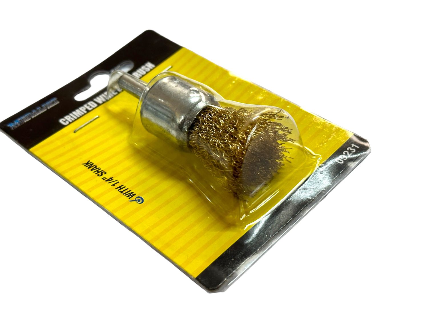 Wire Brush Cup on Stem 1/4” Shank 1” Bristle