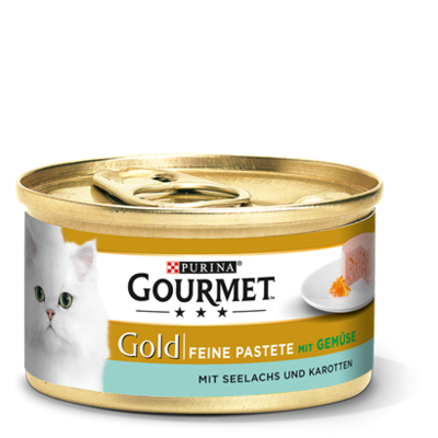 Purina • Gourmet • Gold • Feine Pastete • mit Seelachs und Karotten