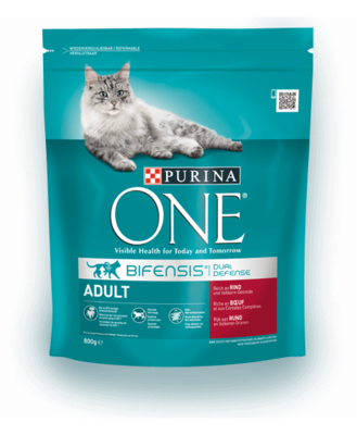 Purina • ONE • Bifensis • Dual Defense • Adult • Reich an Rind und Vollkorn-Getreide