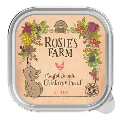 Rosie's Farm • Playful Dinner • Chicken & Trout • Kitten