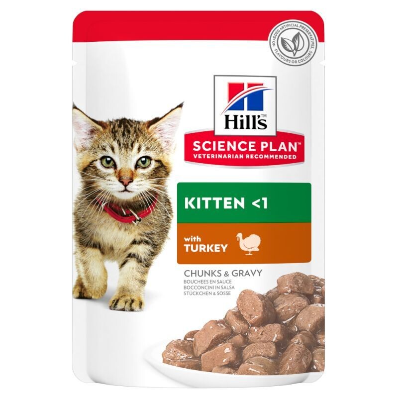 Hill&#39;s • Science Plan • Kitten &lt;1 • Chunks and Gravy • with Turkey