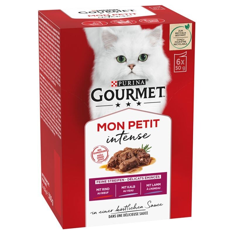 Purina • Gourmet • Mon Petit • Feine Streifen • mit Rind, Kalb und Lamm