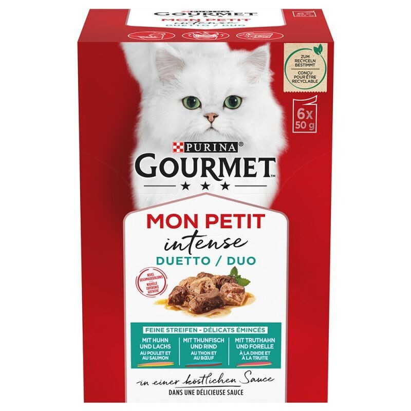 Purina • Gourmet • Mon Petit • Duetti Fleisch-Fisch (Lachs und Huhn • Thunfisch und Rind • Forelle und Truthahn)
