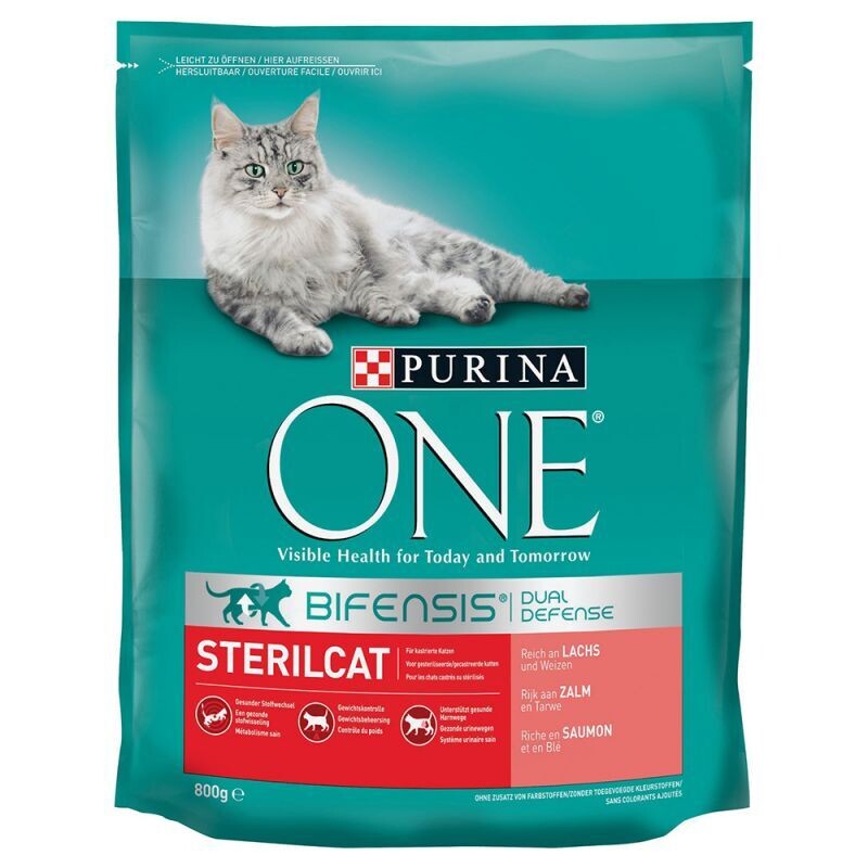 Purina • ONE • Bifensis • Dual Defense • Sterilcat • Reich an Lachs und Weizen