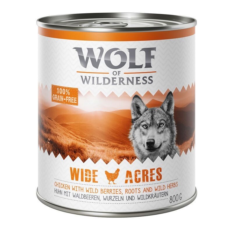 Wolf of Wilderness • Grain Free • Wide Acres • Chicken with Wild Berries, Roots and Wild Herbs