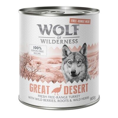 Wolf of Wilderness • Free-Range Meat • Grain Free • Great Desert • Fresh Free-Range Turkey with Wild Berries, Roots and Wild Herbs