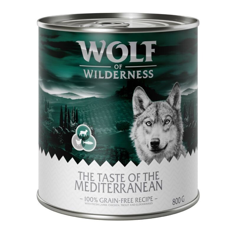 Wolf of Wilderness • The Taste of • the Mediterranean • Lamb, Chicken, Trout