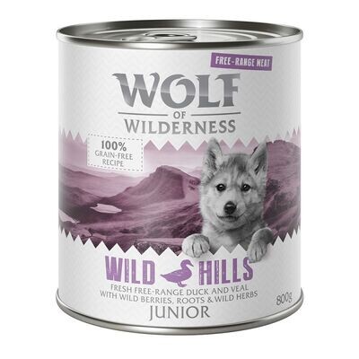 Wolf of Wilderness • Free-Range Meat • Grain Free • Wild Hills • Fresh Free-Range Duck and Veal with Wild Berries, Roots and Wild Herbs • Puppy
