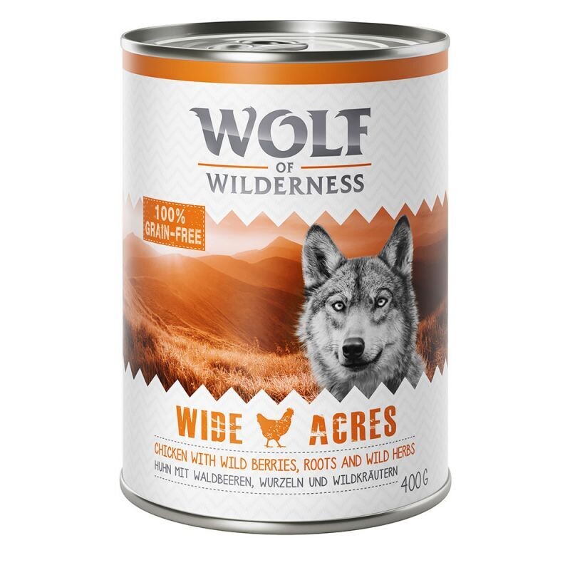 Wolf of Wilderness • Grain Free • Wide Acres • Chicken with Wild Berries, Roots and Wild Herbs