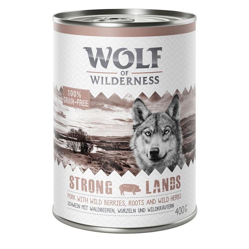 Wolf of Wilderness • Grain Free • Strong Lands • Pork with Wild Berries, Roots and Wild Herbs
