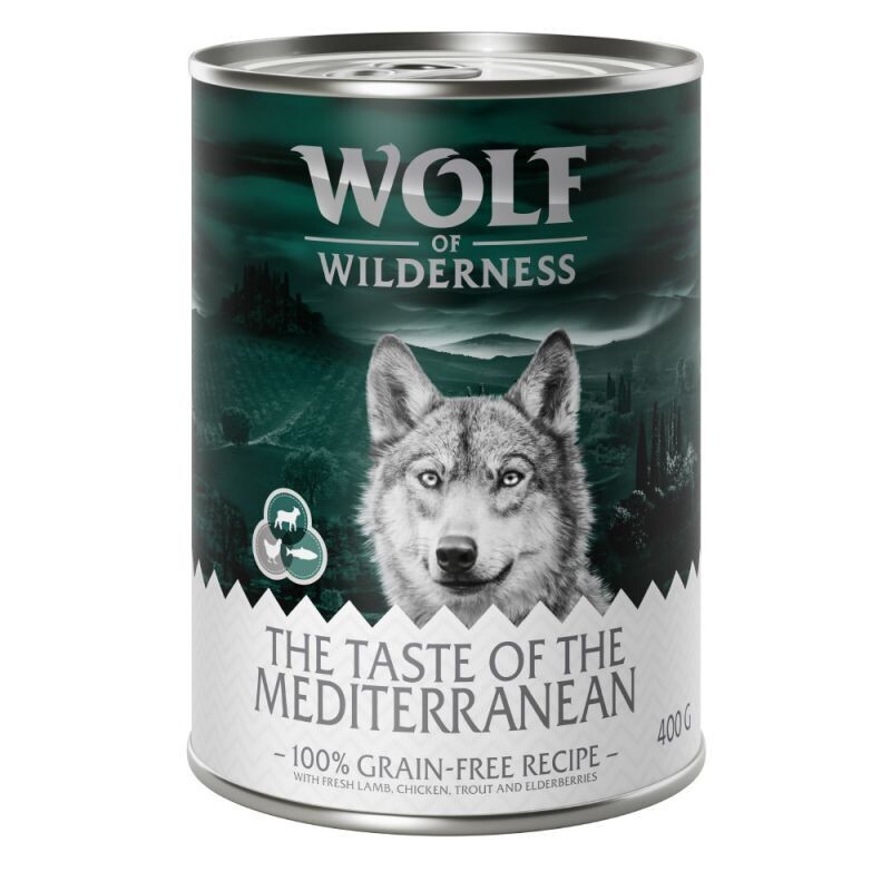 Wolf of Wilderness • The Taste of • the Mediterranean • Lamb, Chicken, Trout