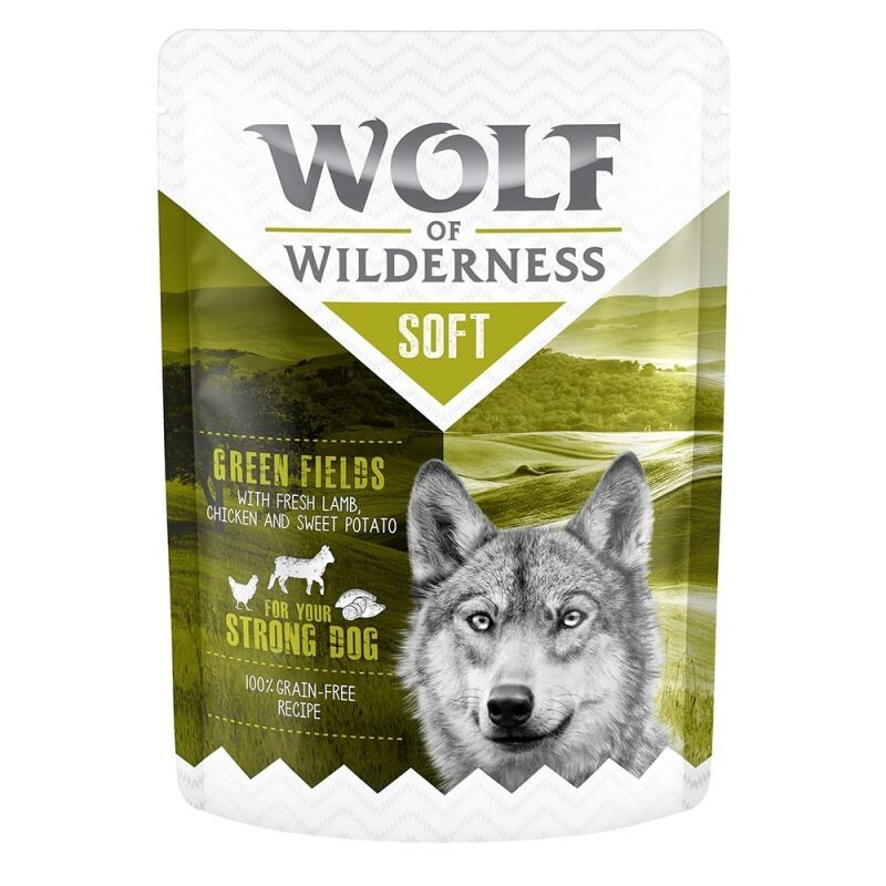 Wolf of Wilderness • Soft • Grain Free • Green Fields • With Fresh Lamb, Chicken and Sweet Potato