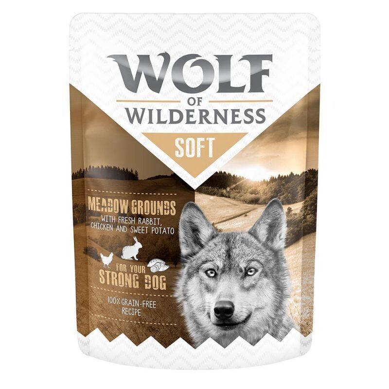 Wolf of Wilderness • Soft • Grain Free • Meadow Grounds • With Fresh Rabbit, Chicken and Sweet Potato