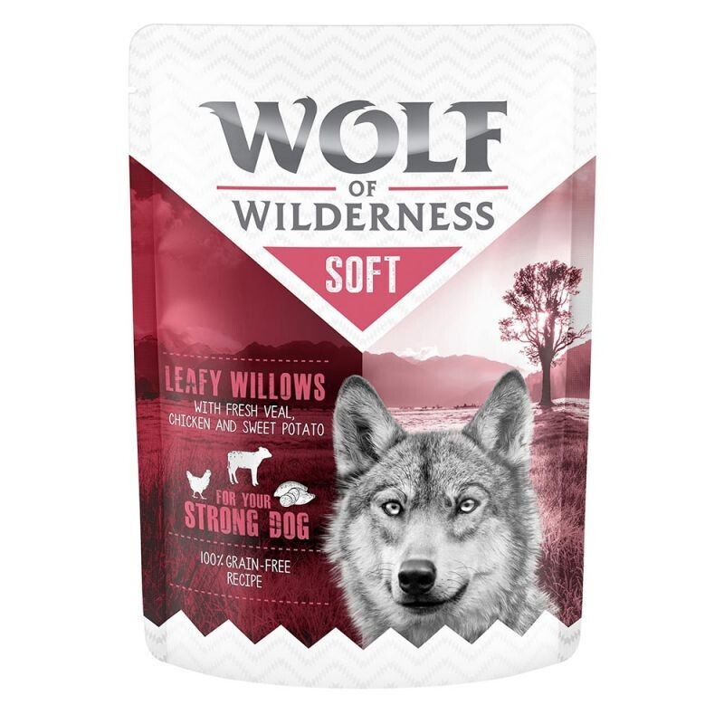 Wolf of Wilderness • Soft • Grain Free • Leafy Willows • With Fresh Veal, Chicken and Sweet Potato