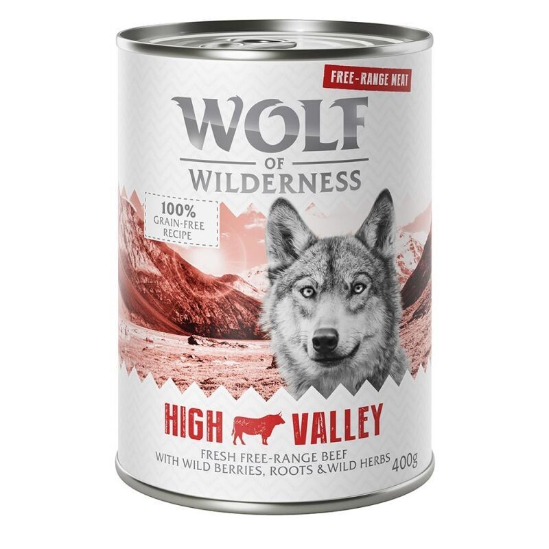 Wolf of Wilderness • Free-Range Meat • Grain Free • High Valley • Fresh Free-Range Beef with Wild Berries, Roots and Wild Herbs