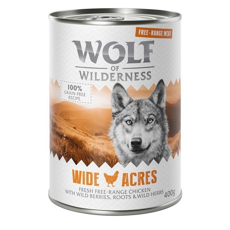 Wolf of Wilderness • Free-Range Meat • Grain Free • Wide Acres • Fresh Free-Range Chicken with Wild Berries, Roots and Wild Herbs