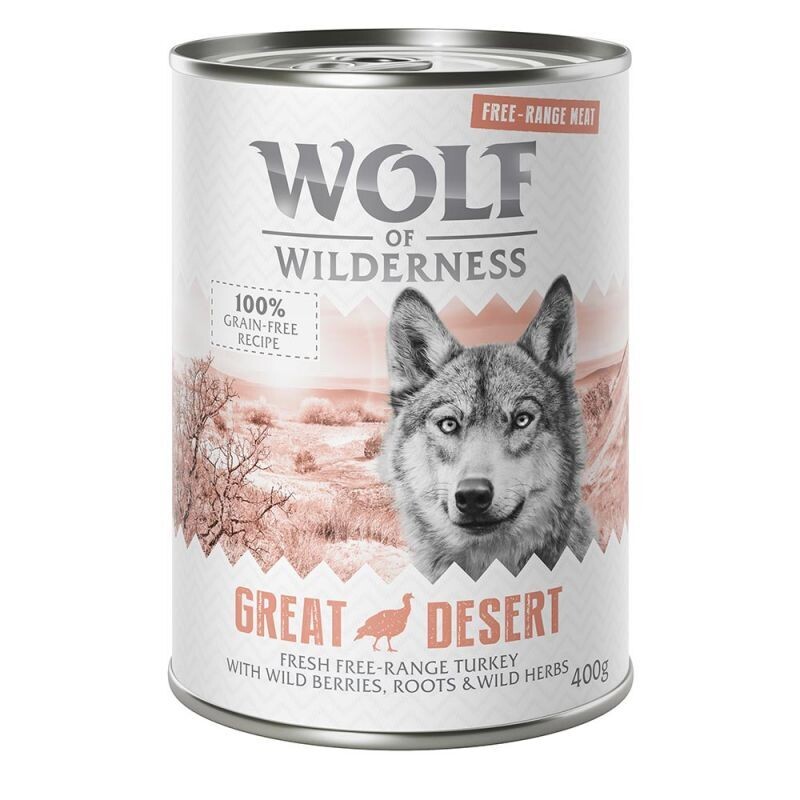 Wolf of Wilderness • Free-Range Meat • Grain Free • Great Desert • Fresh Free-Range Turkey with Wild Berries, Roots and Wild Herbs