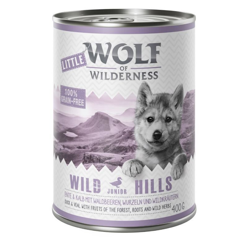 Wolf of Wilderness • Grain Free • Wild Hills • Duck &amp; Veal with Fruits of The Forest, Roots and Wild Herbs • Puppy