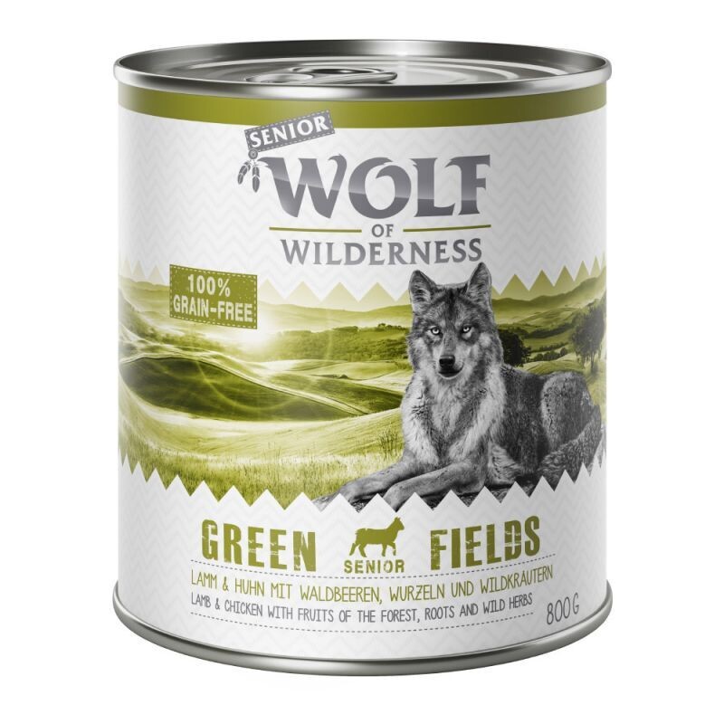Wolf of Wilderness • Grain Free • Green Fields • Lamb &amp; Chicken with Fruits of The Forest, Roots and Wild Herbs • Senior